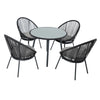 Virasat Outdoor Patio Seating Set 4 Chairs and 1 Table Set Black-VIRASAT FURNITURE & FURNISHING