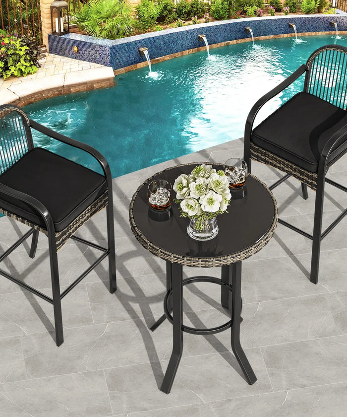 Virasat Outdoor Bar Sets 2 Chairs and 1 Table Patio Bar Set-VIRASAT FURNITURE & FURNISHING