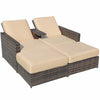 Virasat Outdoor Poolside Sunbed With Cushion Daybed (Brown)-VIRASAT FURNITURE & FURNISHING