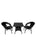 Virasat  Outdoor Patio Seating Set 2 Chairs and 1 Table Set Black