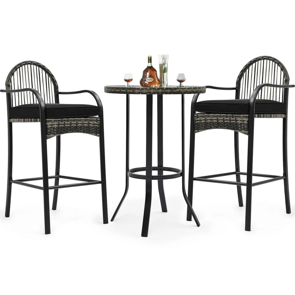 Virasat Outdoor Bar Sets 2 Chairs and 1 Table Patio Bar Set-VIRASAT FURNITURE & FURNISHING