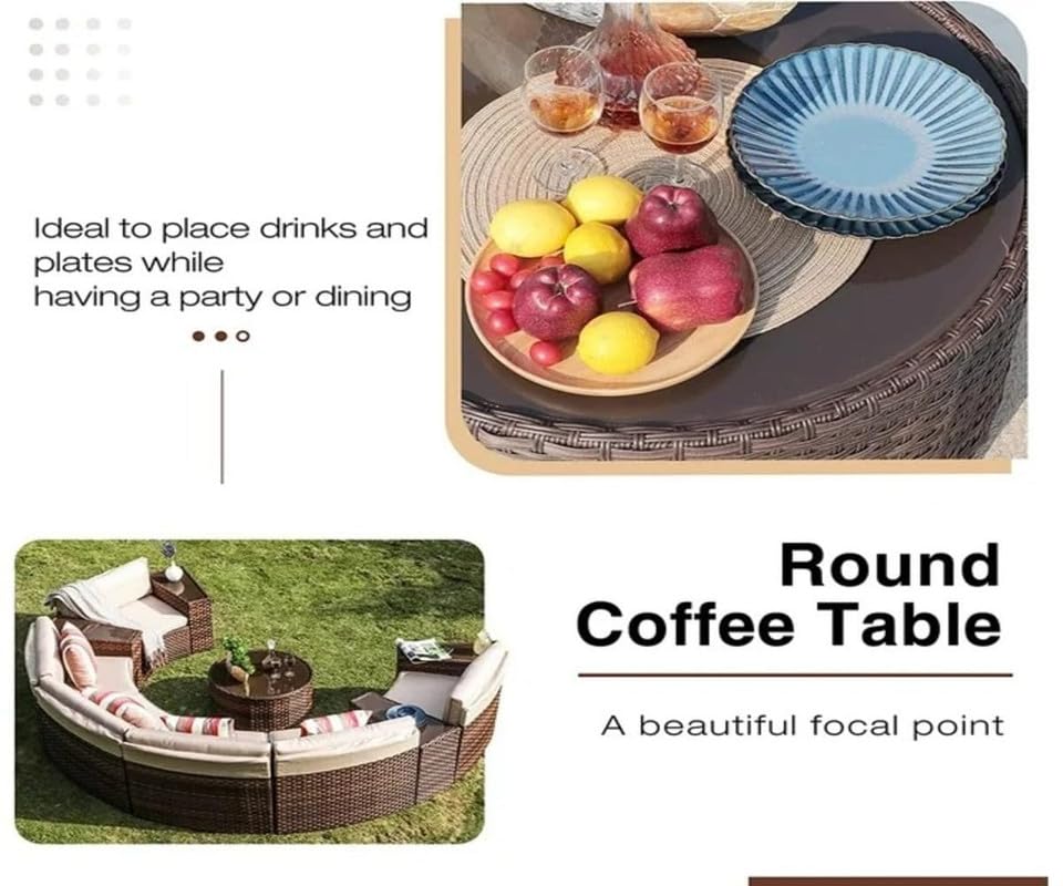 Virasat 8 Seater Half-Moon Sofa Outdoor Patio Furniture Set-VIRASAT FURNITURE & FURNISHING