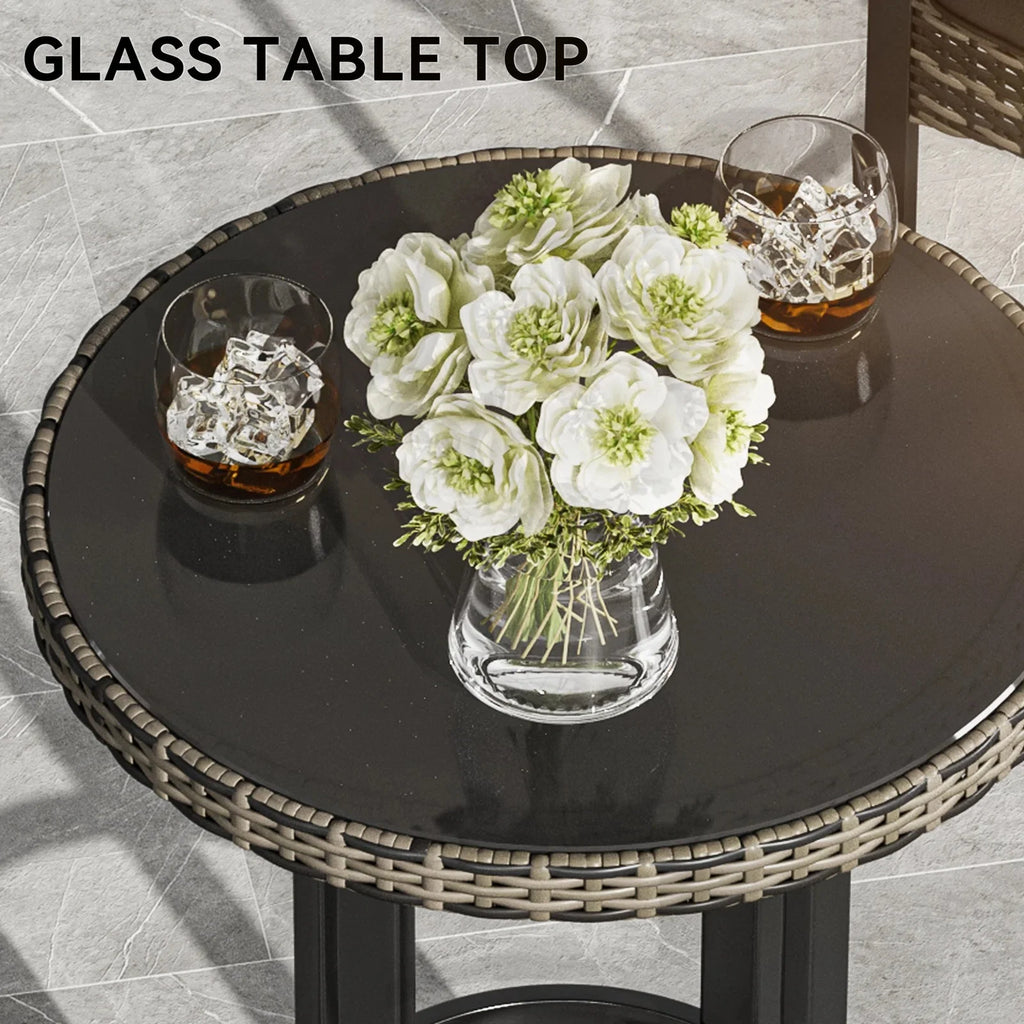 Virasat Outdoor Bar Sets 2 Chairs and 1 Table Patio Bar Set-VIRASAT FURNITURE & FURNISHING