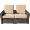 Virasat Outdoor Poolside Sunbed With Cushion Daybed (Brown)-VIRASAT FURNITURE & FURNISHING