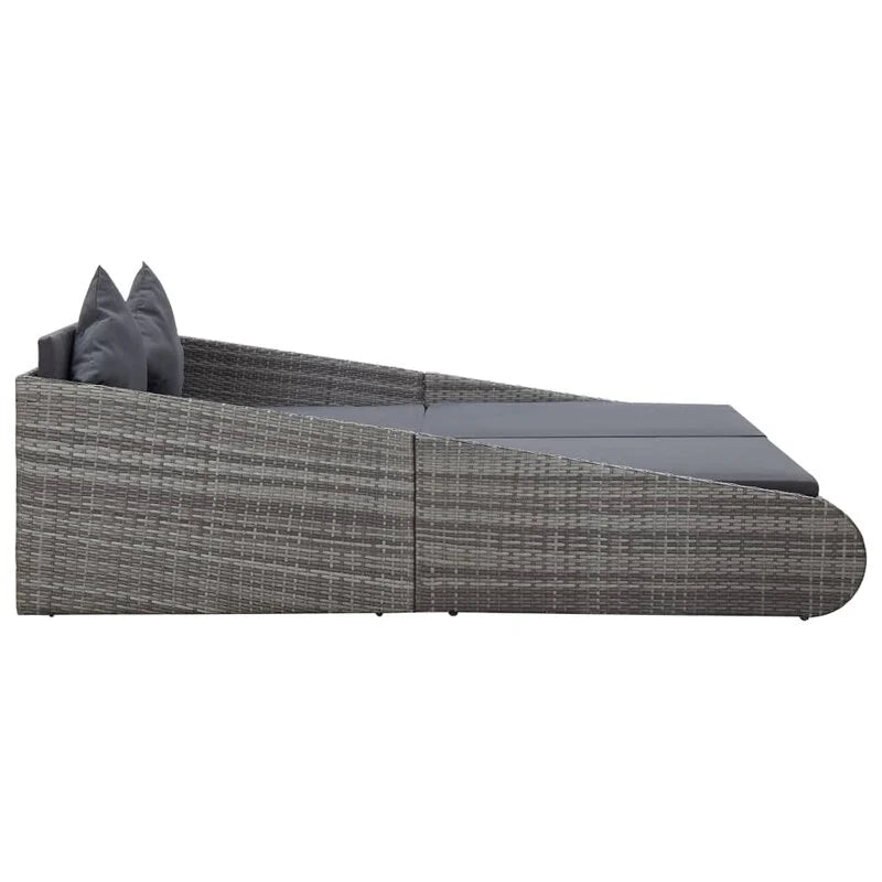 Virasat Outdoor Poolside Sunbed With Cushion Daybed (Grey)-VIRASAT FURNITURE & FURNISHING