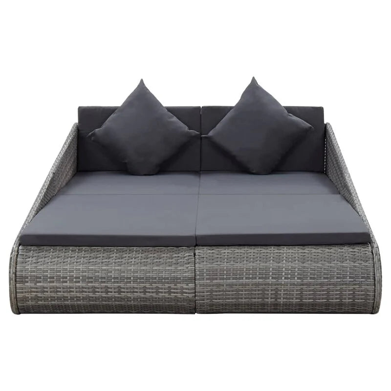 Virasat Outdoor Poolside Sunbed With Cushion Daybed (Grey)-VIRASAT FURNITURE & FURNISHING