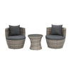 Virasat Outdoor Patio Seating Set 2 Chairs 1 Table Seashell-VIRASAT FURNITURE & FURNISHING