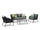 Virasat Outdoor Garden Balcony Sofa Set 2 Seater, 2 Single Seater 1 Center Table Set, Braid & Rope (Dark Grey)-VIRASAT FURNITURE & FURNISHING