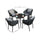 Virasat Outdoor Patio Seating Set 4 Chairs and 1 Table Set (Dark Grey) Braided & Rope-VIRASAT FURNITURE & FURNISHING