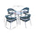 Virasat Outdoor Patio Seating Set 4 Chairs and 1 Table Set (Sky Blue) Braided & Rope-VIRASAT FURNITURE & FURNISHING