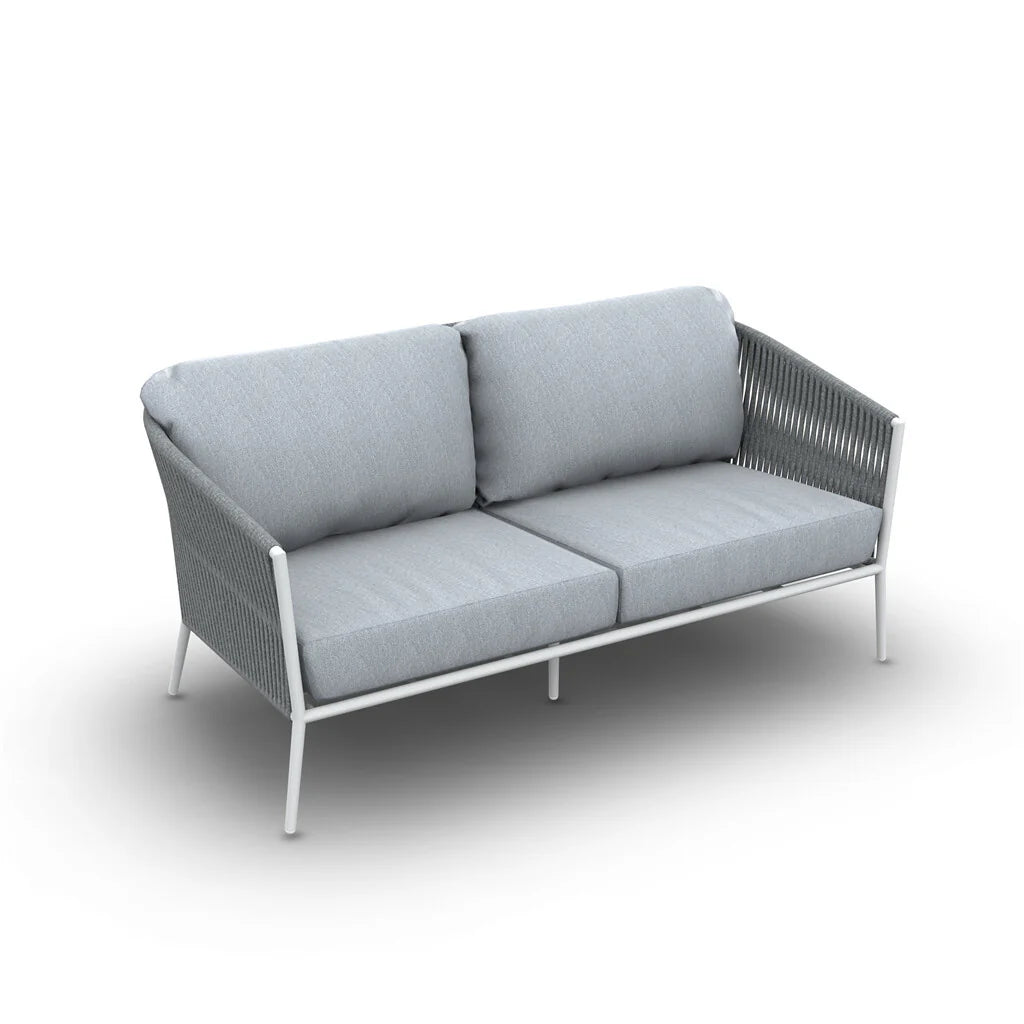 Virasat Outdoor Garden Balcony Sofa Set 2 Seater and 2 Single Seater With 2 Center Table and 1 Side Table Set, Braid & Rope (White + Grey)-VIRASAT FURNITURE & FURNISHING