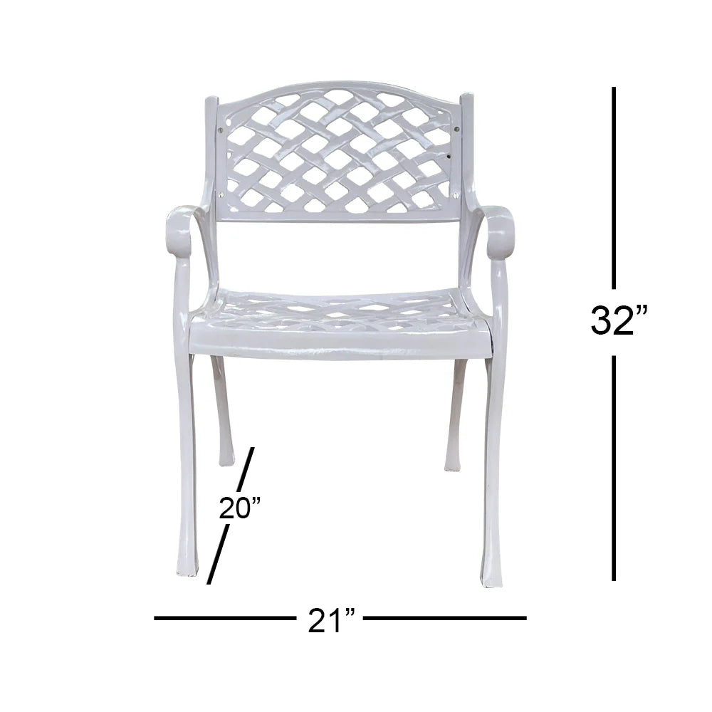 Virasat Natale Cast Aluminium Garden Patio Seating 2 Chair and 1 Table Set