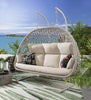 Virasat Three Seater Hanging Swing With Stand For Balcony, Garden Swing (Natural) Braid & Rope-VIRASAT FURNITURE & FURNISHING