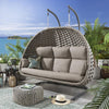 Virasat Three Seater Hanging Swing With Stand For Balcony, Garden Swing (Silk Grey) Braid & Rope-VIRASAT FURNITURE & FURNISHING