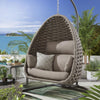 Virasat Single Seater Hanging Swing With Stand For Balcon, Garden (Silk Grey) Braided & Rope-VIRASAT FURNITURE & FURNISHING