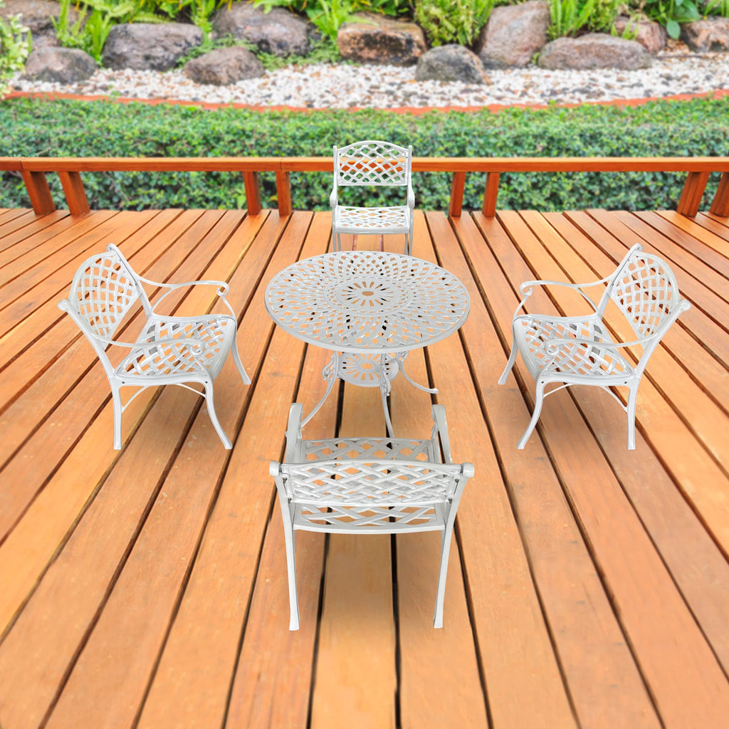 Virasat Cast Aluminium Garden Patio Seating 4 Chair and 1 Table Set-VIRASAT FURNITURE & FURNISHING