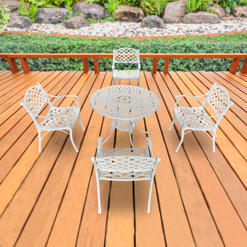 Virasat Cast Aluminium Garden Patio Seating 4 Chair and 1 Table Set-VIRASAT FURNITURE & FURNISHING