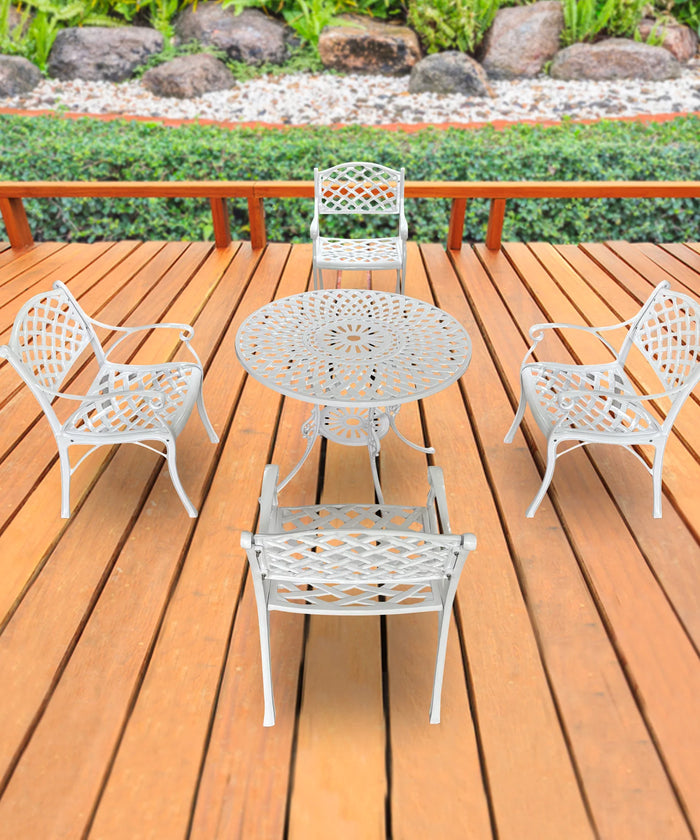 Virasat Cast Aluminium Garden Patio Seating 4 Chair and 1 Table Set-VIRASAT FURNITURE & FURNISHING