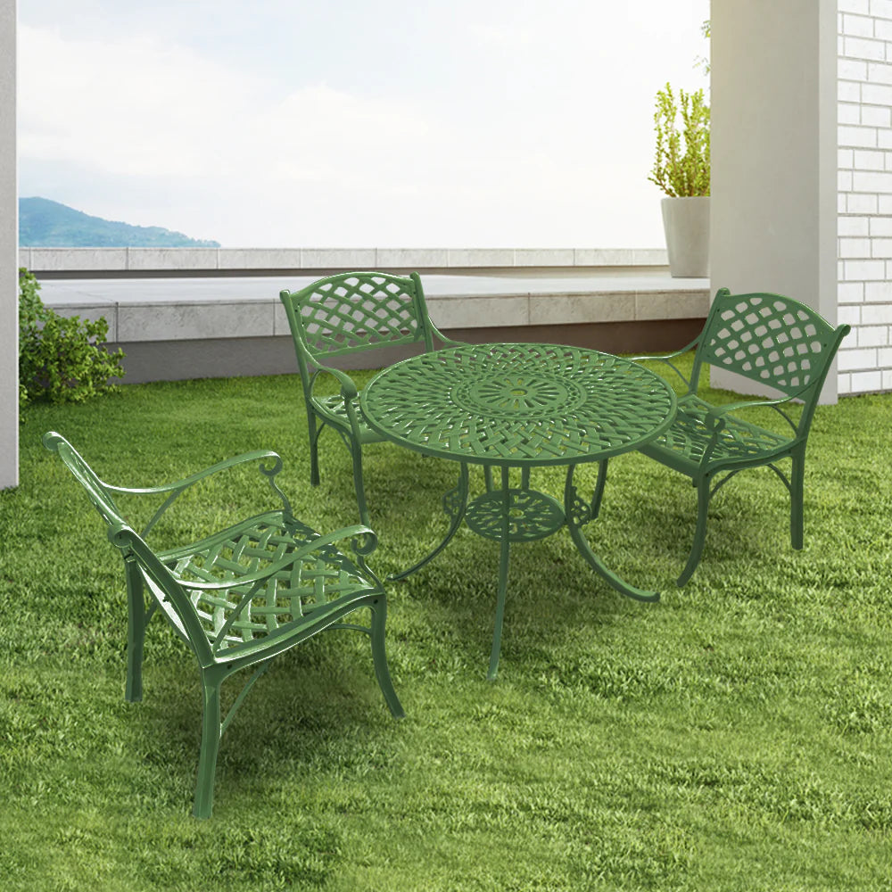 Virasat Marino Cast Aluminium Garden Patio Seating 3 Chair and 1 Table Set