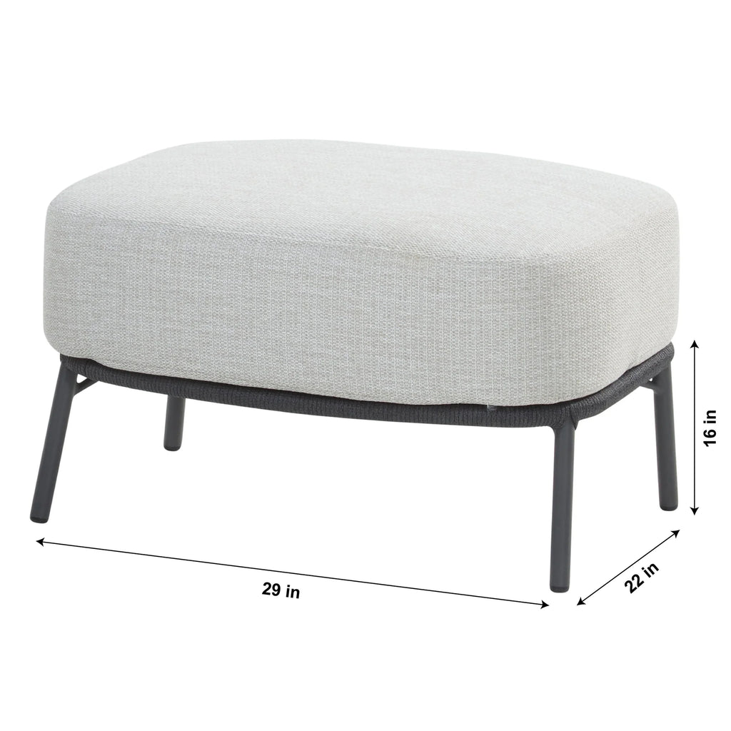 Virasat Outdoor Sofa Set 2 Seater, 2 Single Seater with Ottoman and 1 Center Table Set (Dark Grey) Braided & Rope-VIRASAT FURNITURE & FURNISHING