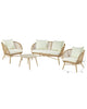 Virasat Outdoor Garden Balcony Sofa Set 2 Seater, 2 Single Seater and 1 Center Table Set (White + Tan)-VIRASAT FURNITURE & FURNISHING