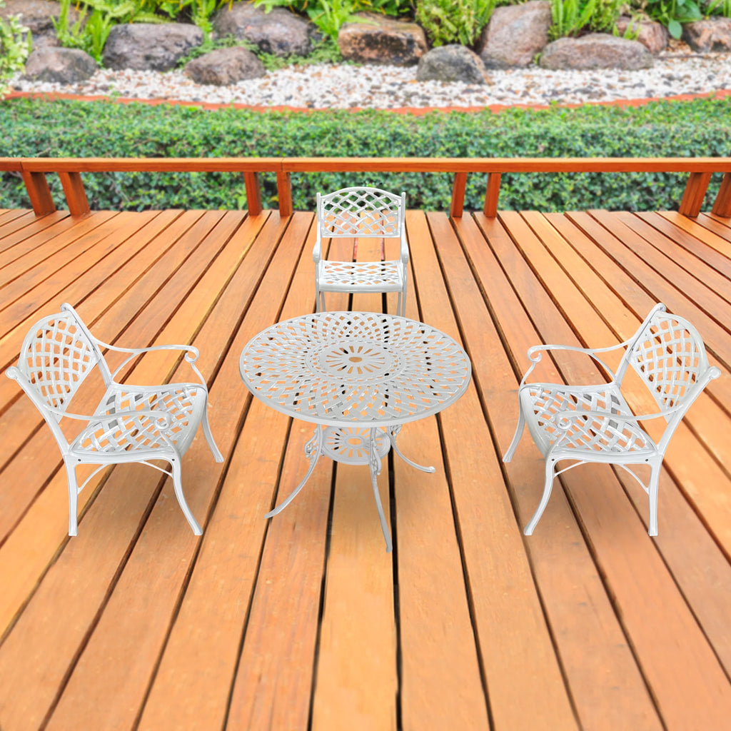 Virasat Cast Aluminium Garden Patio Seating 3 Chair and 1 Table Se-VIRASAT FURNITURE & FURNISHING