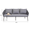 Virasat Outdoor Sofa Set 3 Seater , 2 Single seater and 1 Center Table Set (Dark grey) Braided & Rope-VIRASAT FURNITURE & FURNISHING