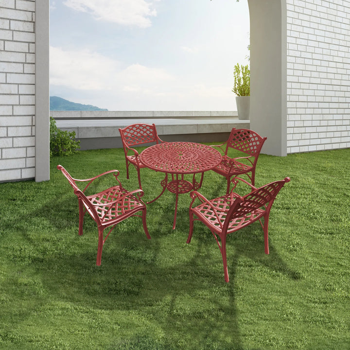 Virasat Lucio Cast Aluminium Garden Patio Seating 4 Chair and 1 Table Set