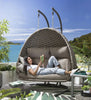 Virasat Double Seater Hanging Swing With Stand For Balcony, Garden Swing (Silk Grey) Braid & Rope-VIRASAT FURNITURE & FURNISHING
