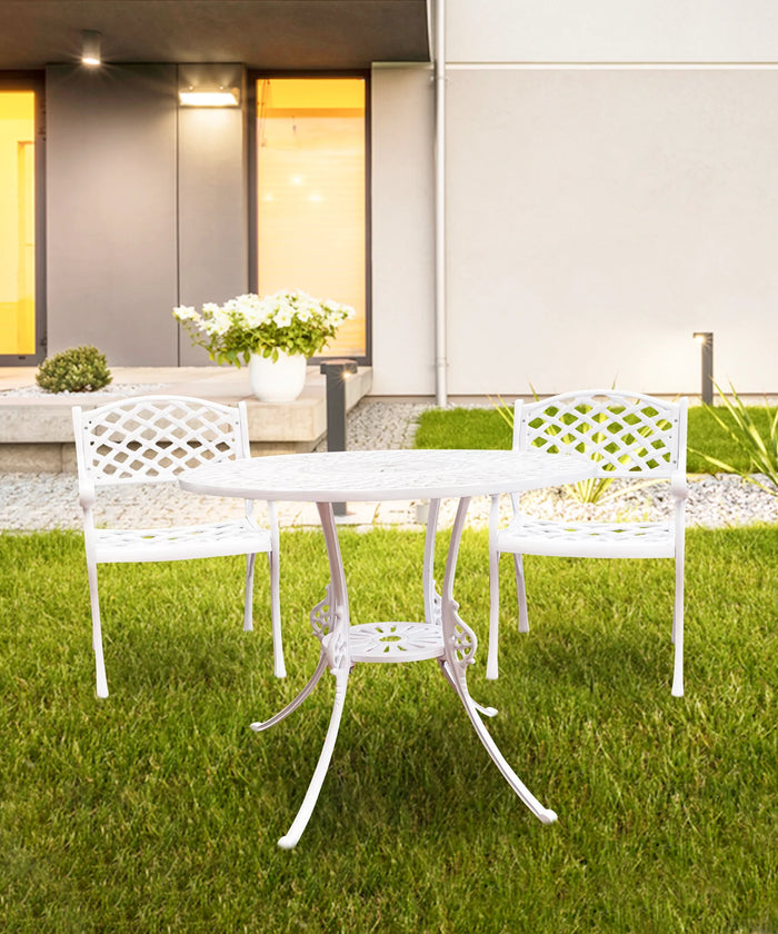 Virasat Cast Aluminium Garden Patio Seating 2 Chair and 1 Table Set-VIRASAT FURNITURE & FURNISHING