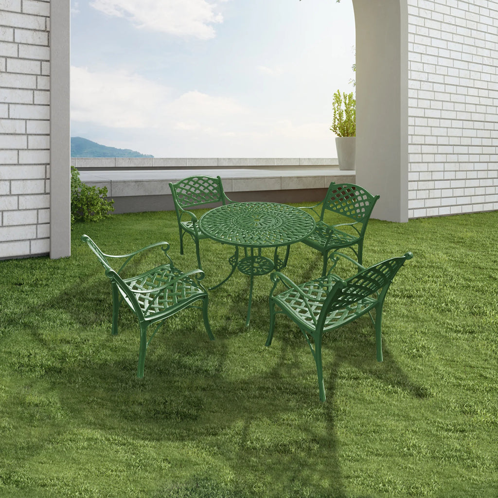 Virasat Cast Aluminium Garden Patio Seating 4 Chair and 1 Table Set-VIRASAT FURNITURE & FURNISHING
