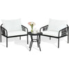 Virasat Outdoor Patio Seating Set 2 Chairs and 1 Table Set (Black)-VIRASAT FURNITURE & FURNISHING