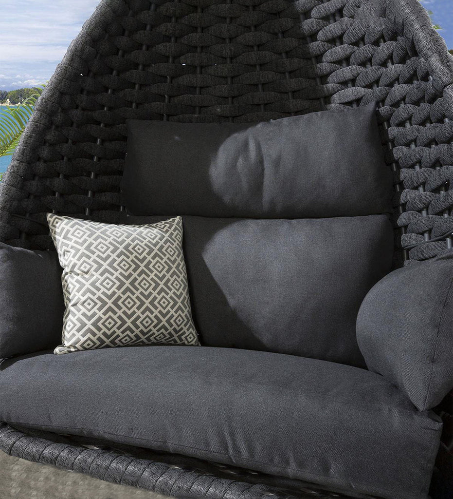 VIRASAT FURNITURE SINGLE SEATER HANGING SWING WITH STAND FOR BALCONY & GARDEN (GREY) BRAIDED & ROPE