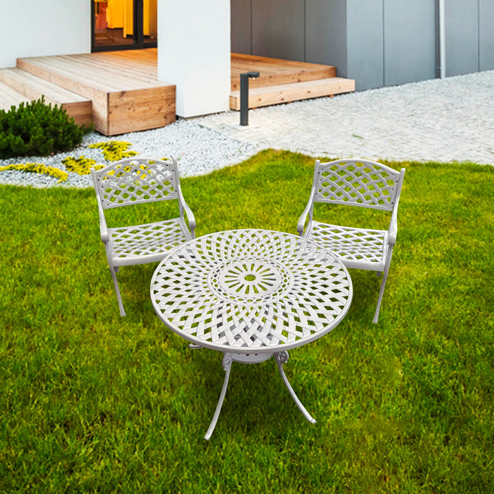 Virasat Natale Cast Aluminium Garden Patio Seating 2 Chair and 1 Table Set