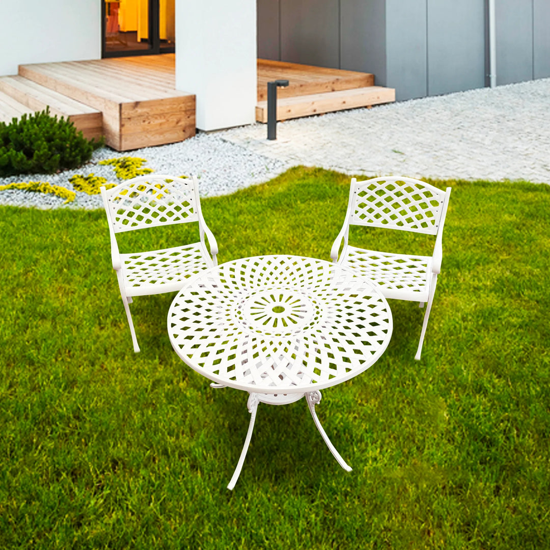 Virasat Natale Cast Aluminium Garden Patio Seating 2 Chair and 1 Table Set