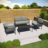 Virasat Outdoor Garden Balcony Sofa Set 2 Seater, 2 Single Seater and 1 Center Table Set Braid & Rope (Dark Grey)-VIRASAT FURNITURE & FURNISHING