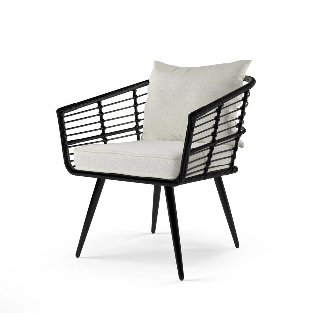 Virasat Outdoor Patio Seating Set 2 Chairs and 1 Table Set (Black + White)-VIRASAT FURNITURE & FURNISHING