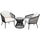 Virasat Outdoor Patio Seating Set 2 Chairs 1 Table Black White Braided Rope-VIRASAT FURNITURE & FURNISHING