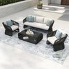Virasat Outdoor Sofa Set 3 Seater, 2 Single Seater and 1 Center Table Braided & Rope-VIRASAT FURNITURE & FURNISHING