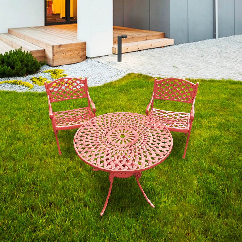 Virasat Cast Aluminium Garden Patio Seating 2 Chair and 1 Table Set-VIRASAT FURNITURE & FURNISHING