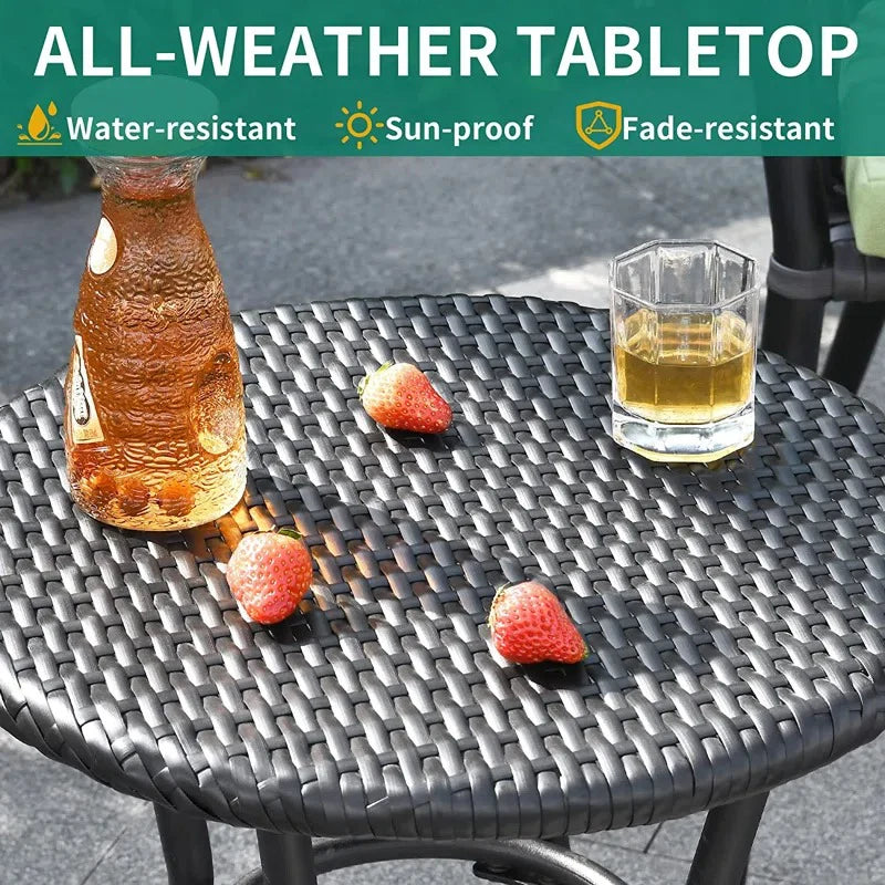 Virasat Outdoor Patio Seating Set 2 Chairs and 1 Table Set (Black)-VIRASAT FURNITURE & FURNISHING