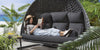 Virasat Three Seater Hanging Swing With Stand For Balcony, Garden Swing (Grey) Braid & Rope-VIRASAT FURNITURE & FURNISHING
