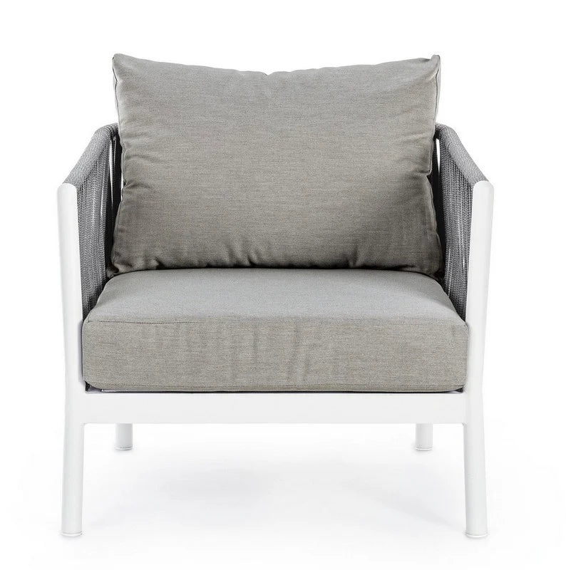 Virasat Outdoor Garden Balcony Sofa Set 3 Seater, 2 Single Seater and 1 Center Table Set, Braid & Rope (White + Grey)-VIRASAT FURNITURE & FURNISHING