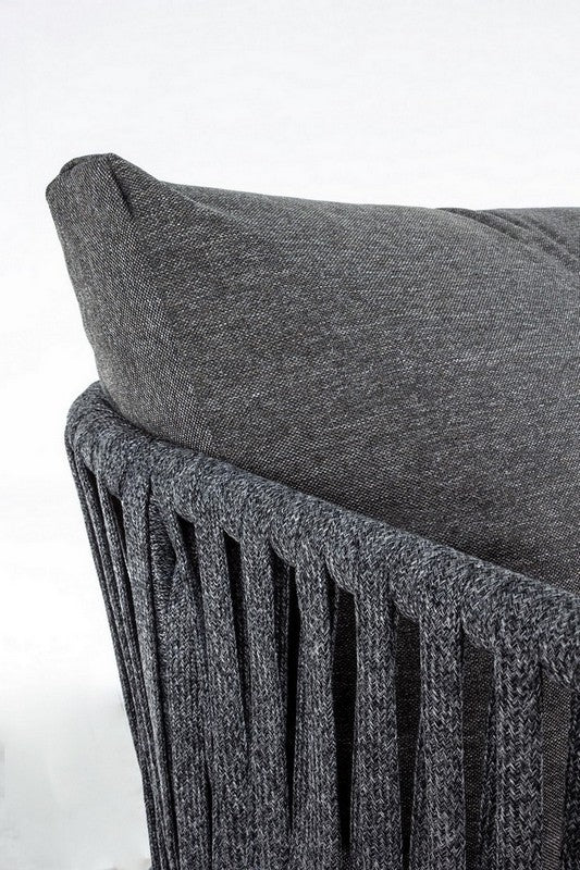 Virasat Outdoor Garden Balcony Sofa Set 3 Seater and 2 Single Seater With 1 Center Table Set, Braid & Rope (Dark Grey)