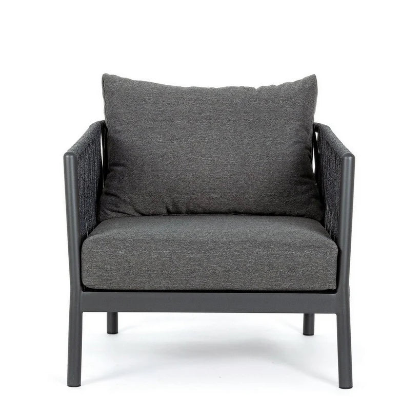 Virasat Outdoor Garden Balcony Sofa Set 3 Seater and 2 Single Seater With 1 Center Table Set, Braid & Rope (Dark Grey)-VIRASAT FURNITURE & FURNISHING