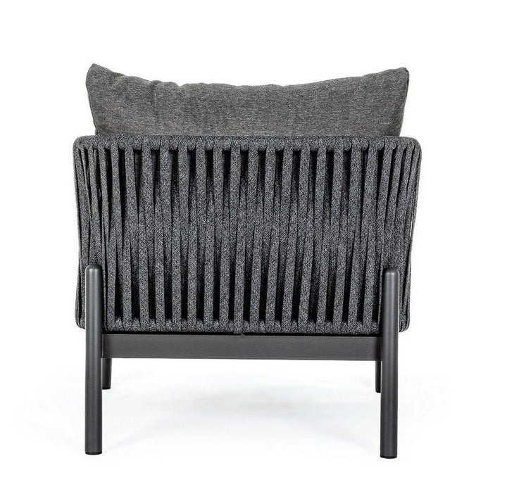 Virasat Outdoor Garden Balcony Sofa Set 3 Seater and 2 Single Seater With 1 Center Table Set, Braid & Rope (Dark Grey)