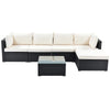 Virasat Outdoor Patio Sofa Set 4 Seater and 1 Table With 1 Ottoman Set (Black + Cream)-VIRASAT FURNITURE & FURNISHING