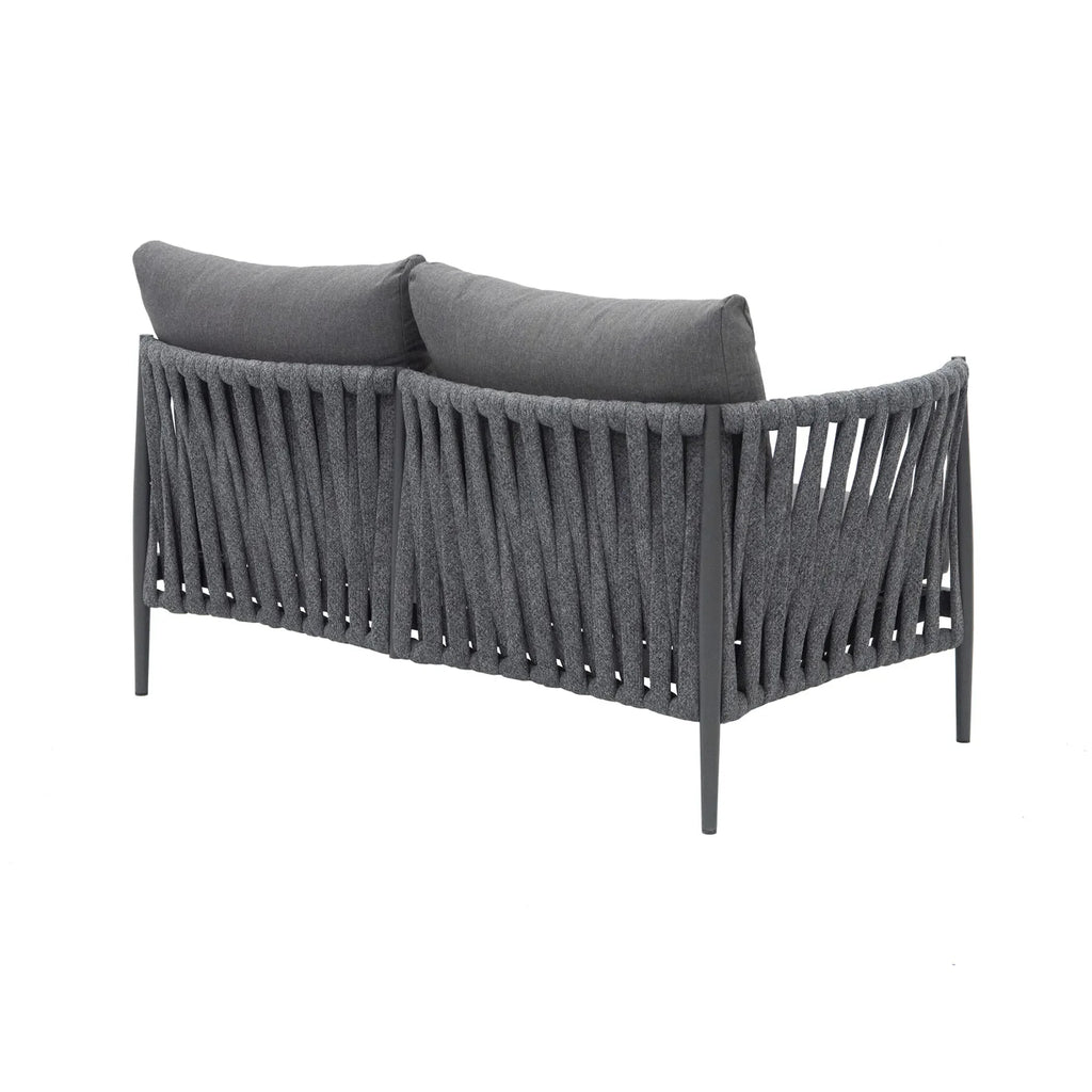 Virasat Outdoor Garden Balcony Sofa Set 5 Seater and 1 Center Table Set, Braid & Rope (Dark Grey)-VIRASAT FURNITURE & FURNISHING