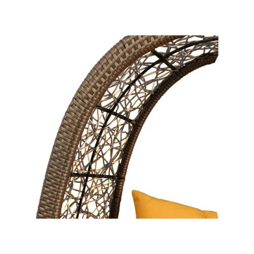 Virasat Single Seater Hanging Swing With Stand For Balcony, Garden Swing (Brown)-VIRASAT FURNITURE & FURNISHING