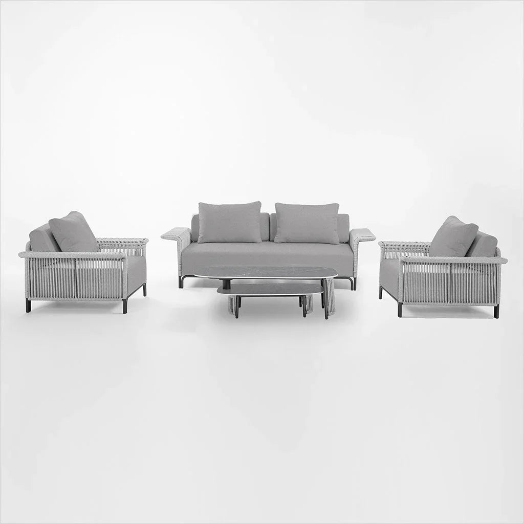 Virasat Buratti Outdoor Sofa Set 2 Seater , 2 Single seater and 1 Center Table Braided & Rope